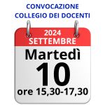 AGENDA > Martedì 10/09/2024 ore 15,30-17,30: Collegio dei Docenti online (CDU)