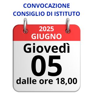 Giovedì 5/06/2025 dalle ore 18: Consiglio d'Istituto (CdI) in presenza