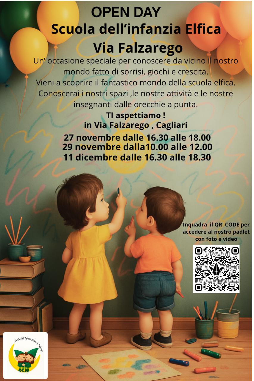 Open Day Scuola Infanzia Via Falzarego: 27 e 29 novembre e 11 dicembre 2025 vieni a trovarci!