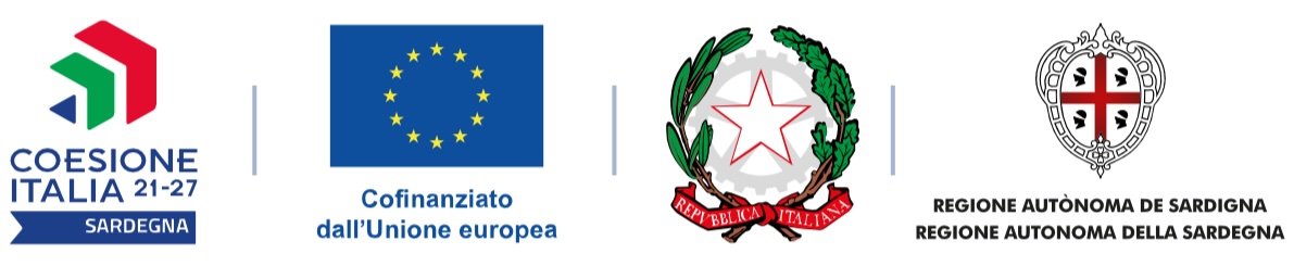 Logo Progetto Coesione Italia 21-27 Sardegna - Cofinanziato dall'Unione europea e dalla Regione Autonoma della Sardegna